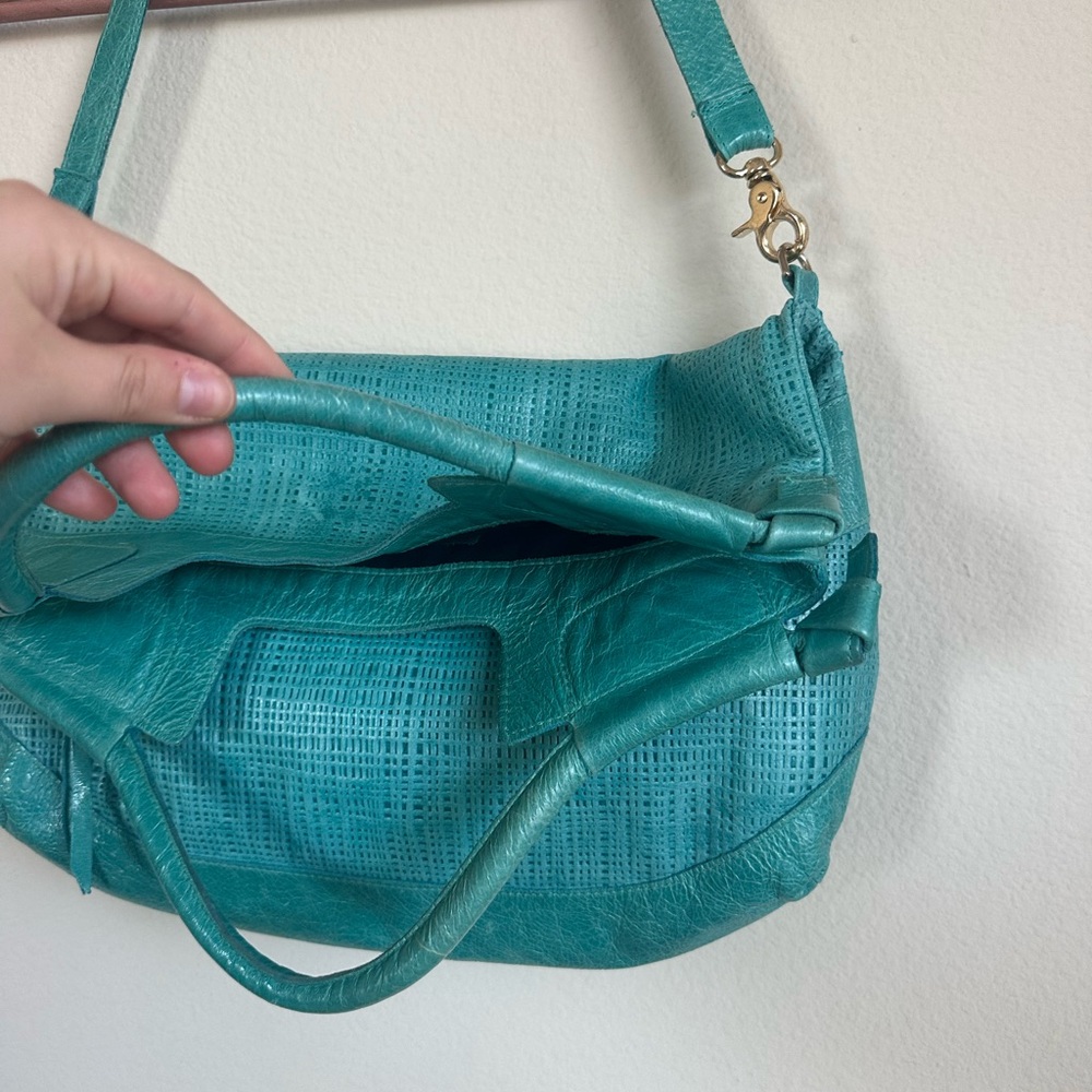 Foley & Corinna Mid City Turquoise Leather Convertible Bag - Picture 6 of 14